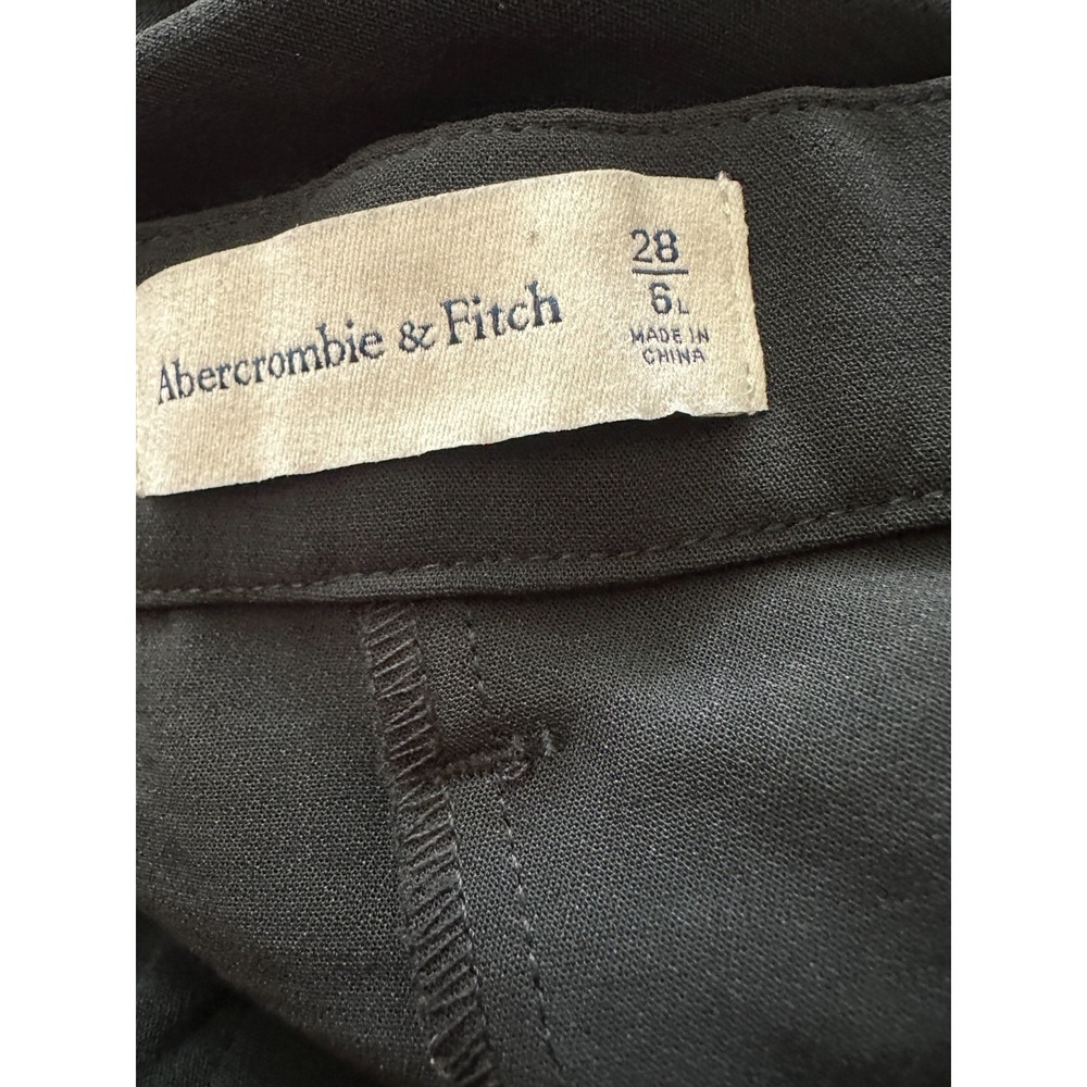 NEW Abercrombie & Fitch High Rise Pleated Ultra Wide Leg Trouser Black 28 6L - Picture 11 of 16